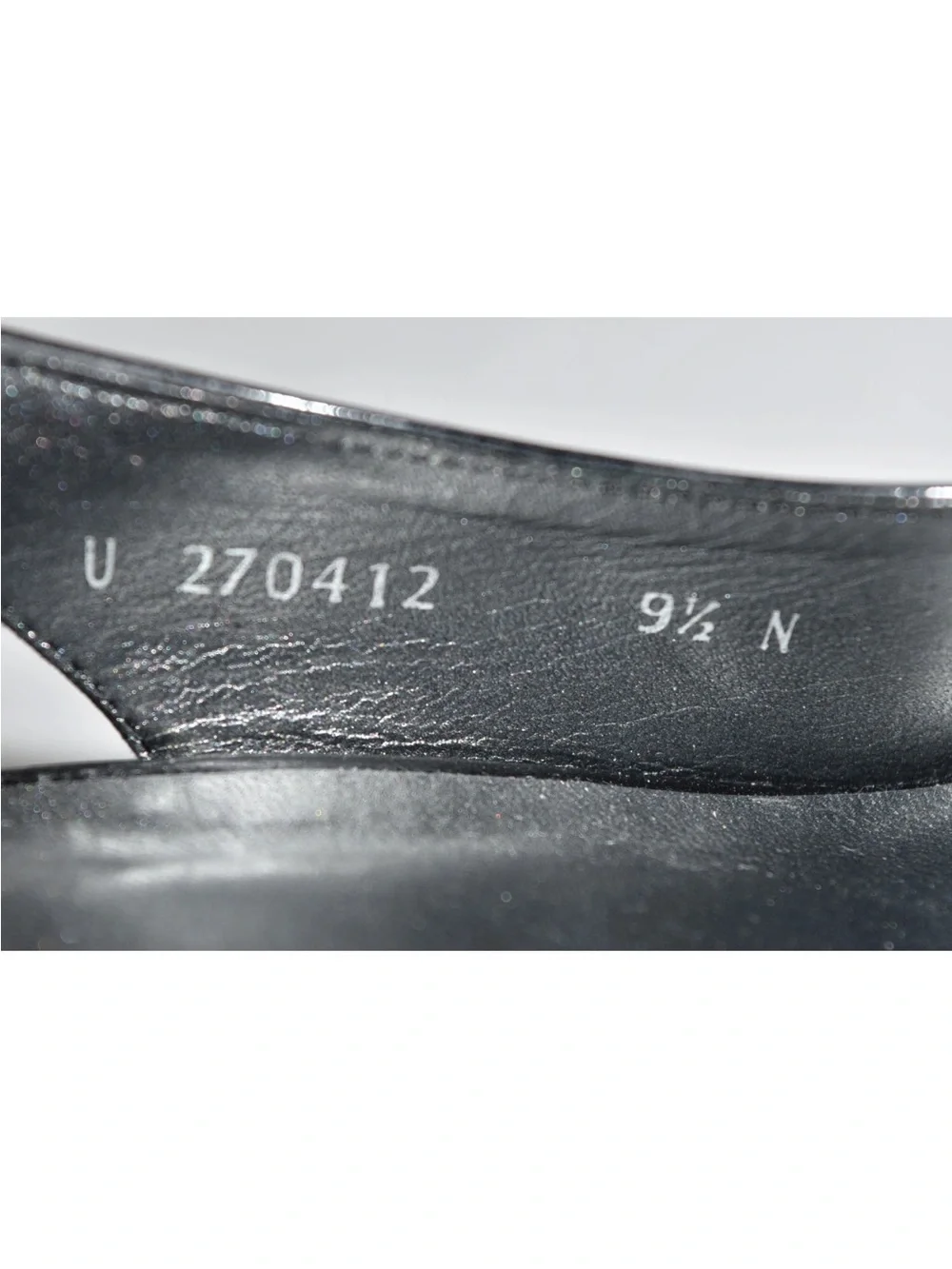 Stuart Weitzman Black Patent Leather Cork Wedge Slingbacks